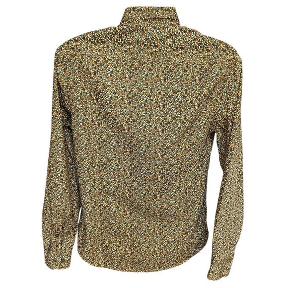Structure Collection Neutral Color Ditzy Print Slim Fit Button Down Size M - Picture 4 of 9